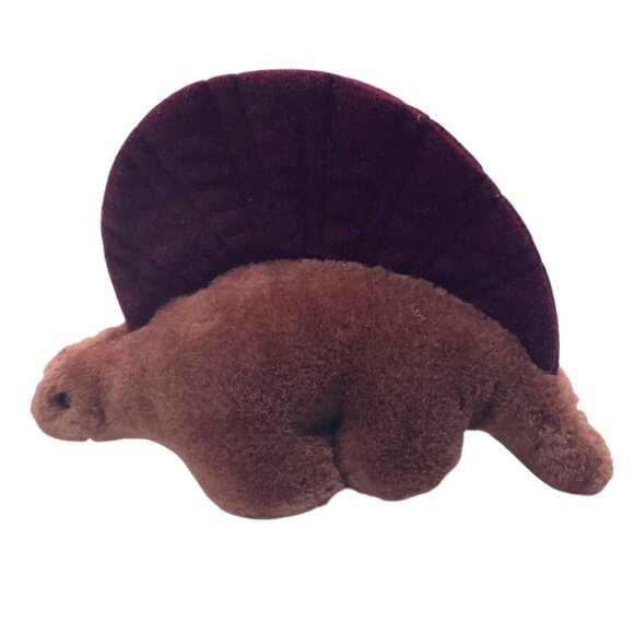 Vtg Dakin 1984 Dimetrodon Dinosaur Plush Toy 7"x5" Stuffed Animal Purple - Picture 1 of 7